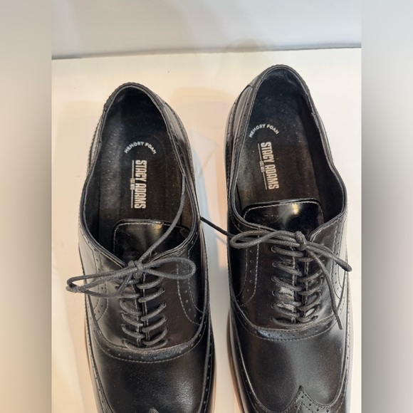 Men’s Stacy Adams Black Wingtip Oxford Dress Shoes NOS size 15 Wide - Picture 3 of 11